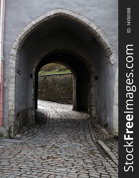 Medieval architectural arches, as a part fortified  constructions