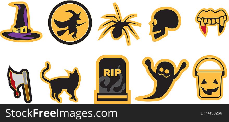 Halloween-themed icons that will be suitable for any parties. Trick or treat!. Halloween-themed icons that will be suitable for any parties. Trick or treat!