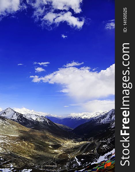 Snow Mountain landscape in china.