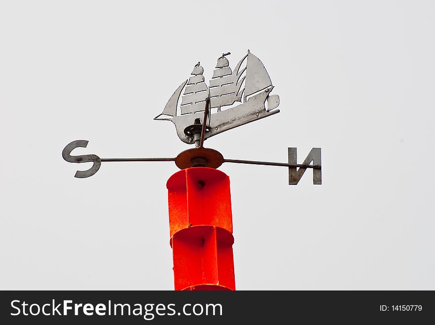 Sailing ship as a weather vane