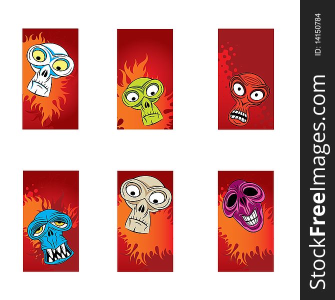 Color Monsters Heads Cards