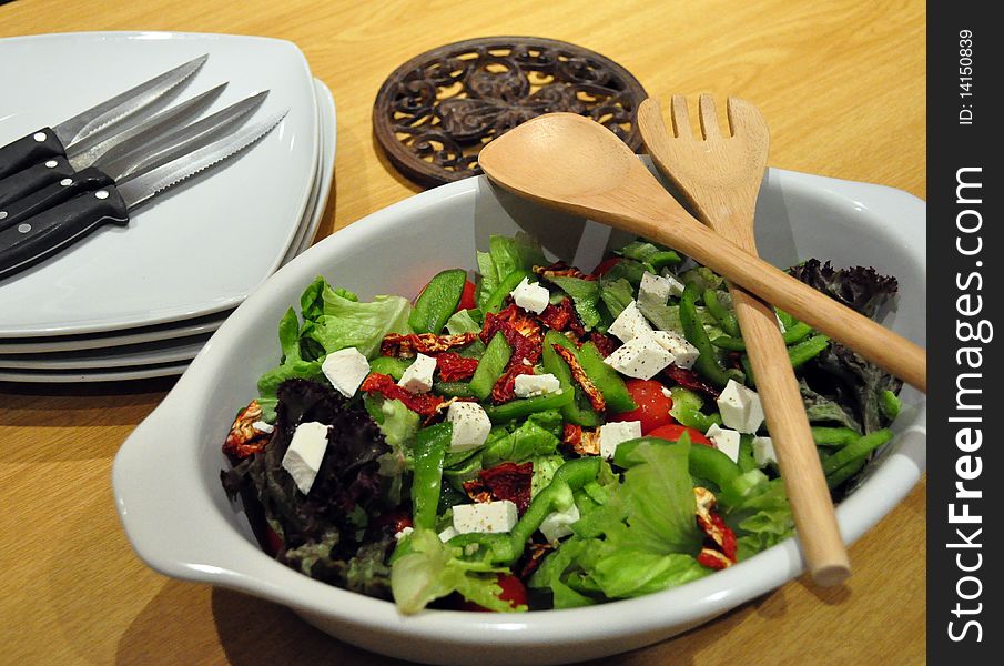 Green salad ready to be served