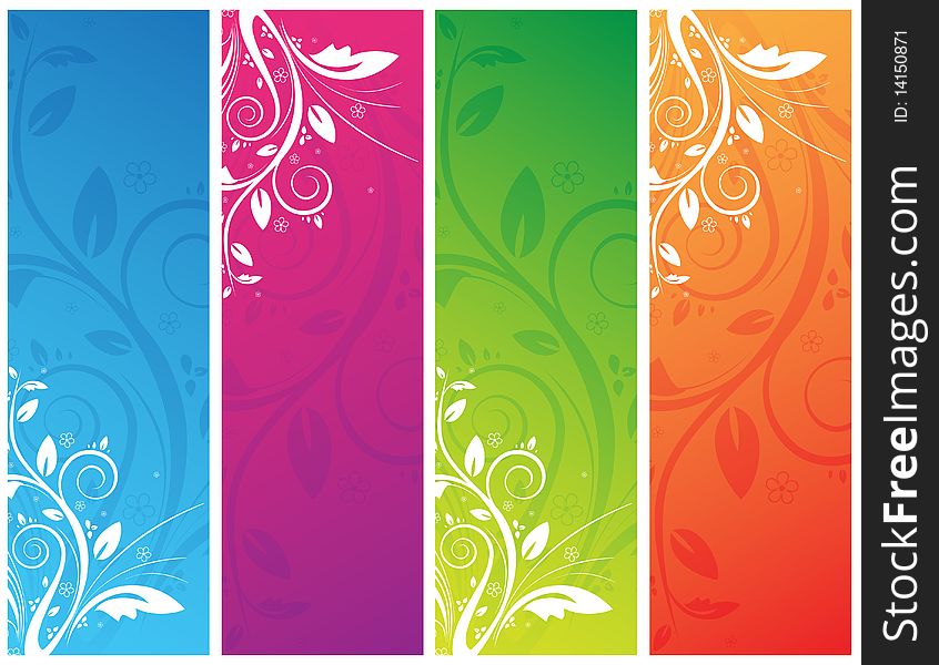 Floral banners with place for your text