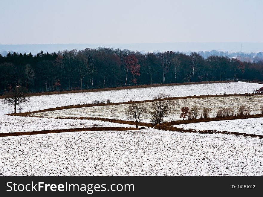 Landscape at winter in Northern Germany