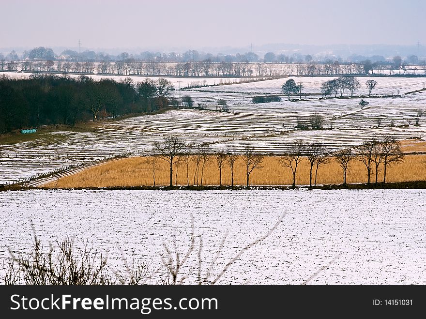 Landscape at winter in Northern Germany