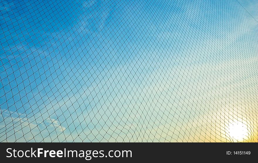 Net and sunset