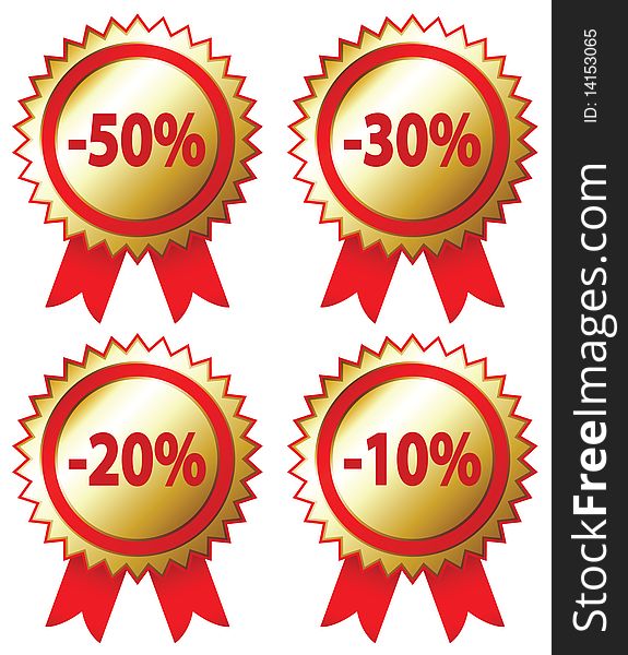 Sale stickers on a white background. Vector illustration.