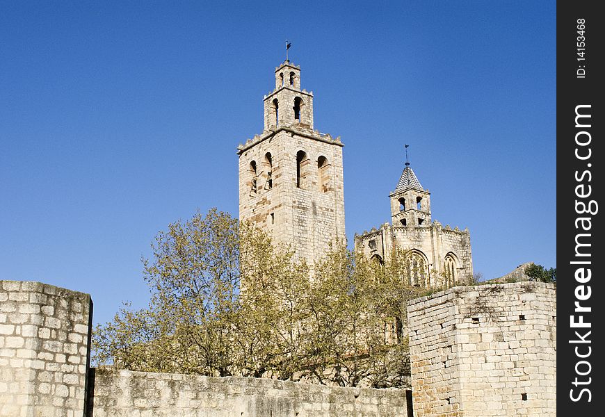 Monastery of Sant Cugat del Valles, Catalonia, Spain. Monastery of Sant Cugat del Valles, Catalonia, Spain