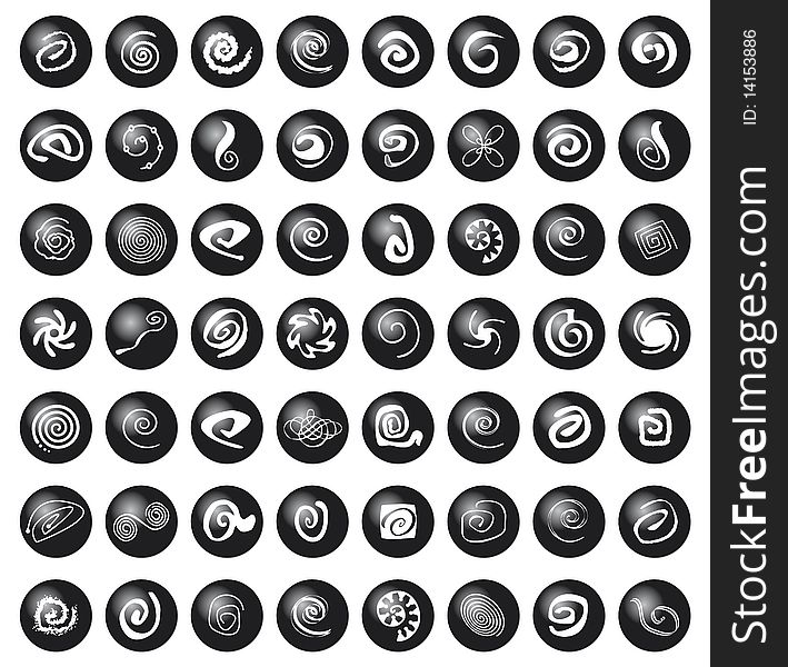 Spirals And Decorations On Black Balls