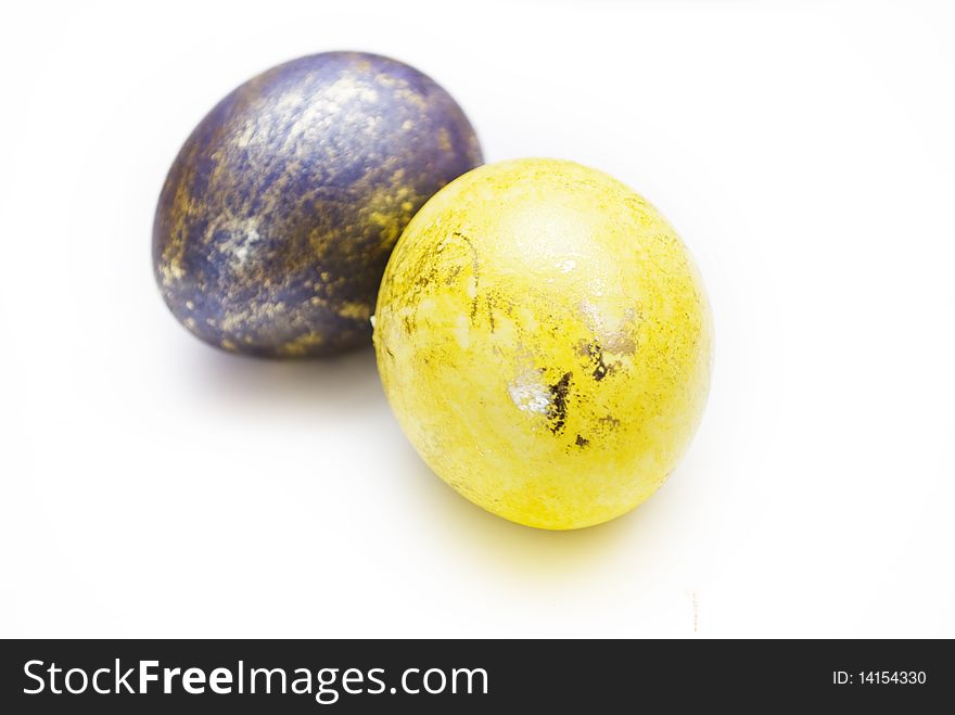 Gold eggs on a plate