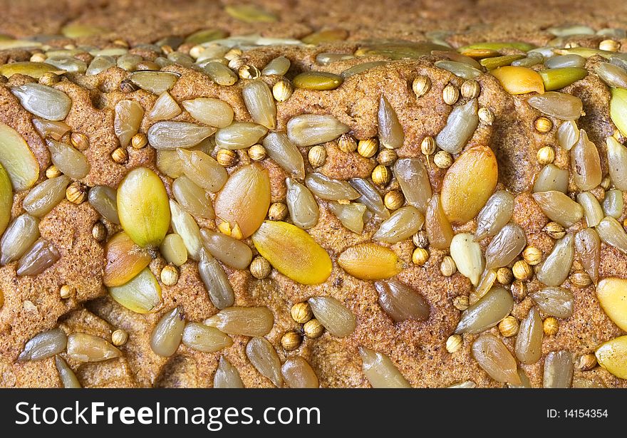 Whole brown healthy bread with grain and seeds. Whole brown healthy bread with grain and seeds