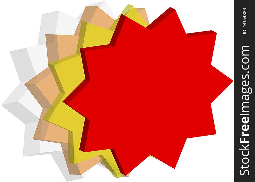 Three-dimensional shape of the red and whites. Three-dimensional shape of the red and whites