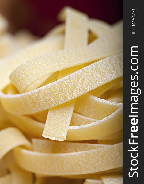 Macro of tagliatelle, italian pasta