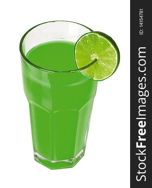 Green Juice With Slice Of Lime