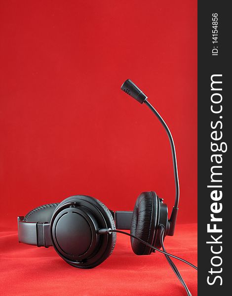 Headphone On Red