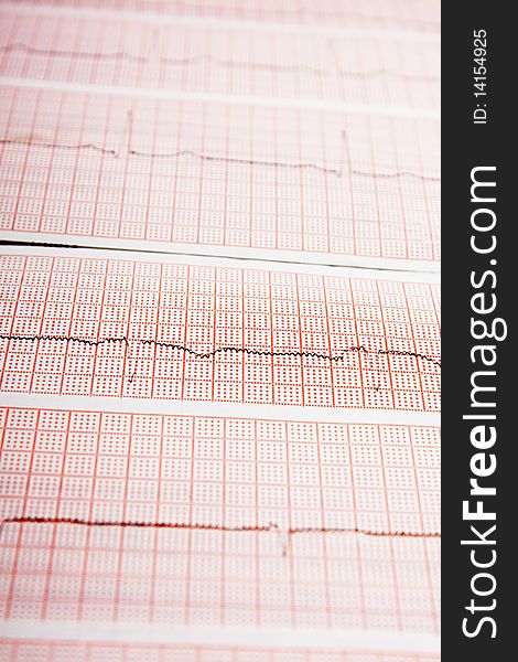 Closeup of a heart rate monitor printout. Closeup of a heart rate monitor printout