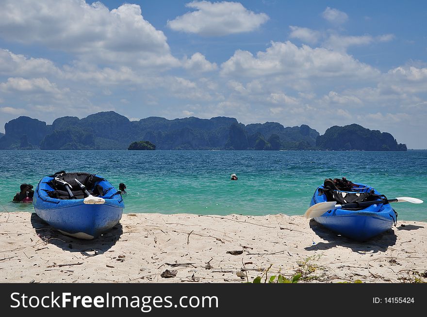 Boat in thailand sea beach