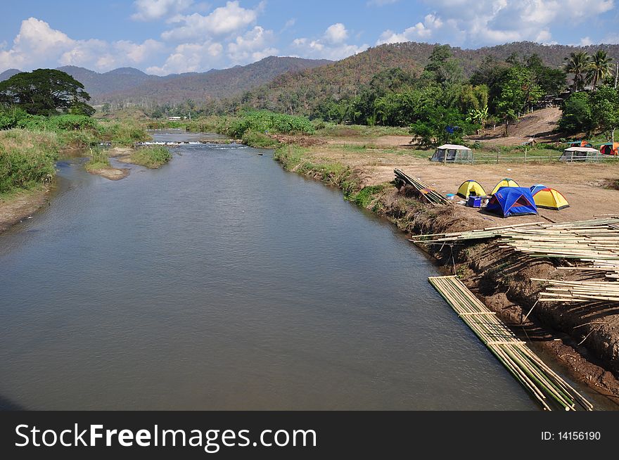 Mountain and river in northern of thailand