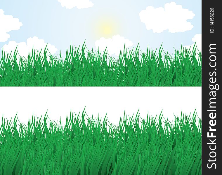 The  illustration contains the image of summer grass