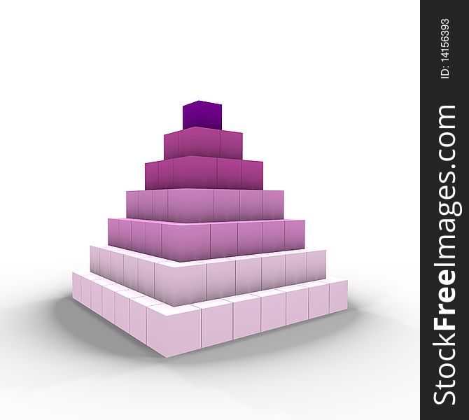 A pyramid of cubes - a 3d image