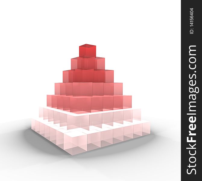 A pyramid of cubes - a 3d image