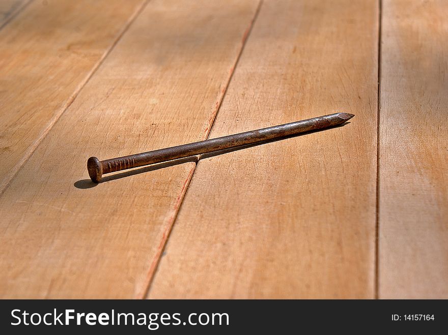 Steel nail for  repair timbering upon alder plank
