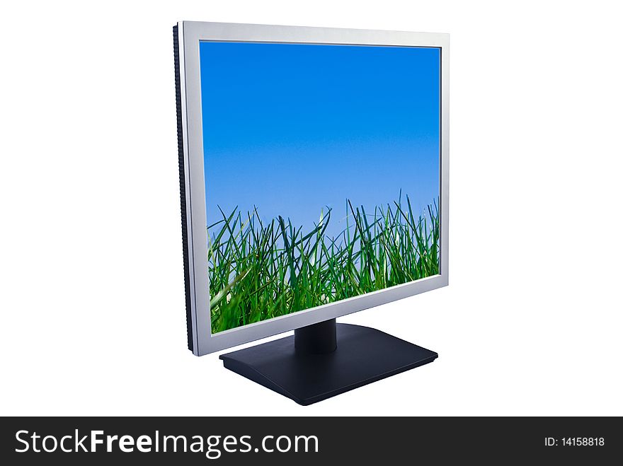 LCD monitor with beautiful desktop.