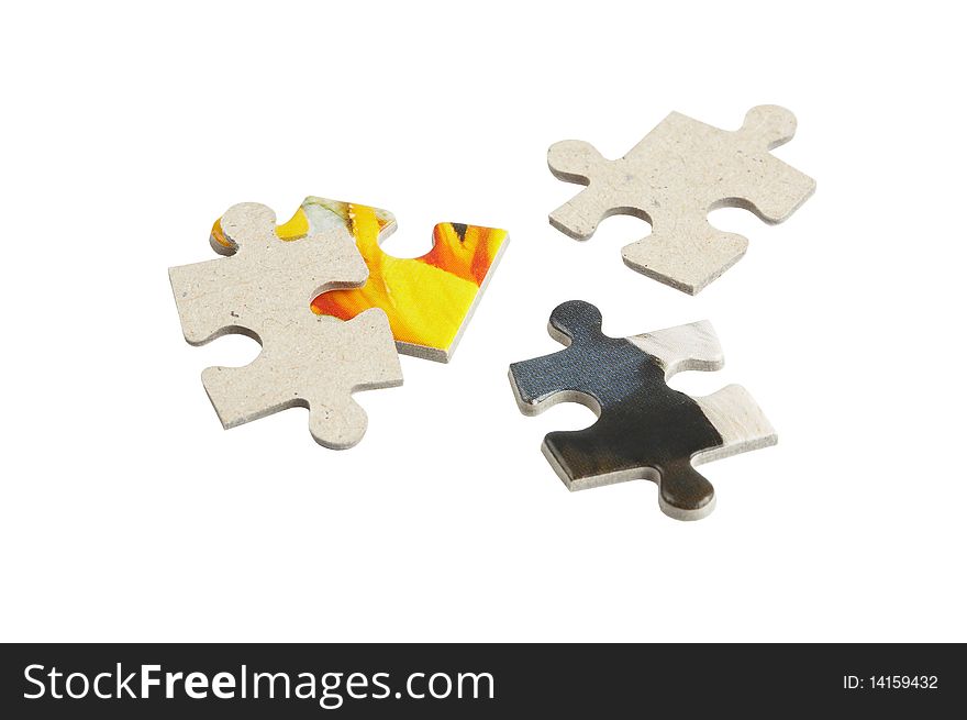 Puzzle On White + Clipping Path.