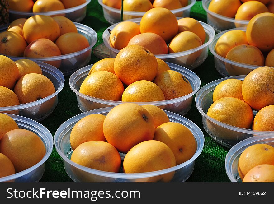 Grapefruits on display at market, Paris. Grapefruits on display at market, Paris