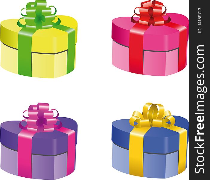 Colored Vector gift box set