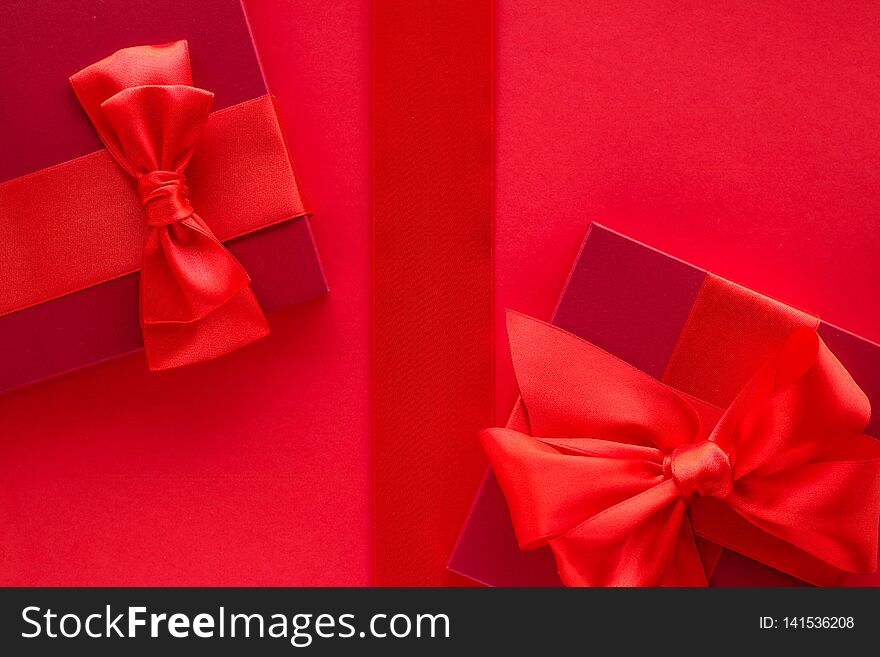 Romantic celebration, lifestyle and birthday present concept - Luxury holiday gifts on red