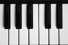 Piano Keys Black And White Image. Vintage Style Background Royalty Free Stock Photography