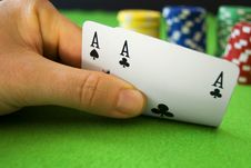 Aces And Chips Royalty Free Stock Photo