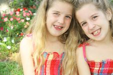 Twin Sisters Together Stock Image Twin Sisters Together Stock Image