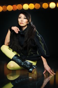 Sitting Brunette Asian Model Stock Photography Sitting Brunette Asian Model Stock Photography