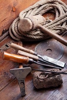 Vintage Woodworking Tools Royalty Free Stock Image