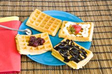 Freshly Made Waffles Royalty Free Stock Photography Freshly Made Waffles Royalty Free Stock Photography