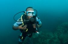 Male Scuba Diver Royalty Free Stock Photo Male Scuba Diver Royalty Free Stock Photo
