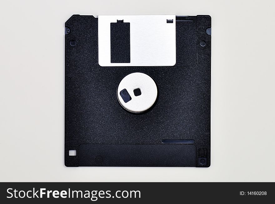 One floppy disk isolated on white background