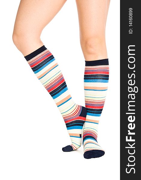 Oman legs in colorful socks
