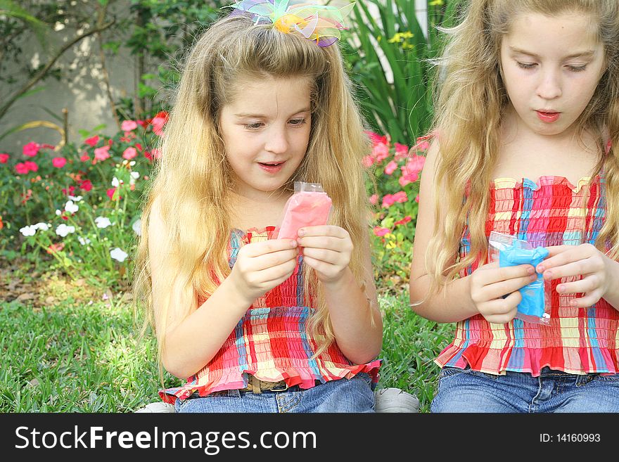 Shot of children with frosting