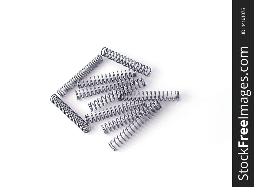Steel springs on a white background.