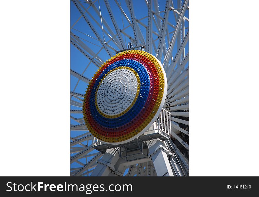 Rainbow circle on a ferris wheel ride