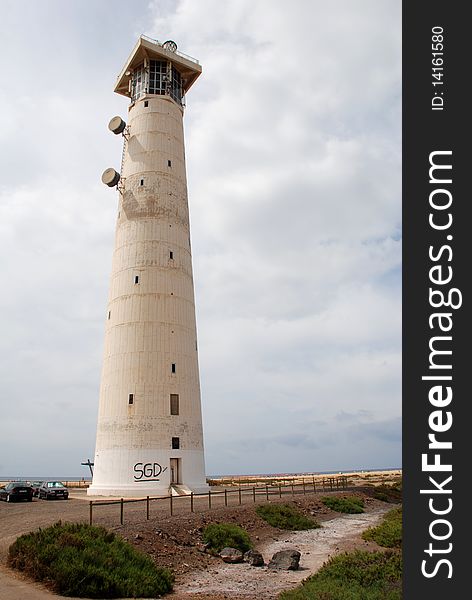 A lighthouse in the town of Jandia in fuerteventura. A lighthouse in the town of Jandia in fuerteventura