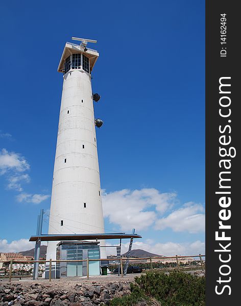 A lighthouse in the town of Jandia in fuerteventura. A lighthouse in the town of Jandia in fuerteventura