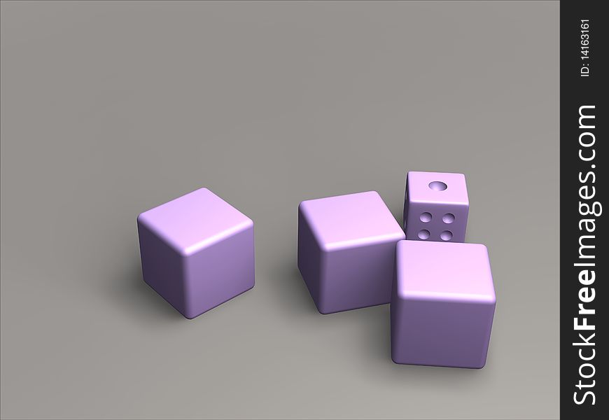 Dice isolated on a gray background