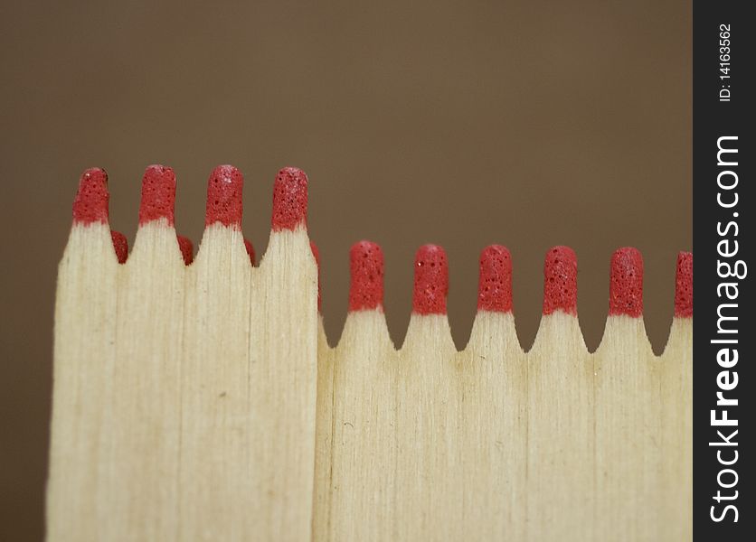 Detail of a Matchbox on a brown background