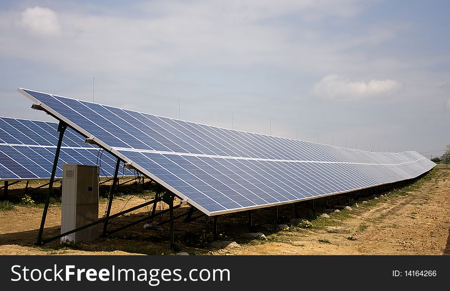 Solar panel and sun day