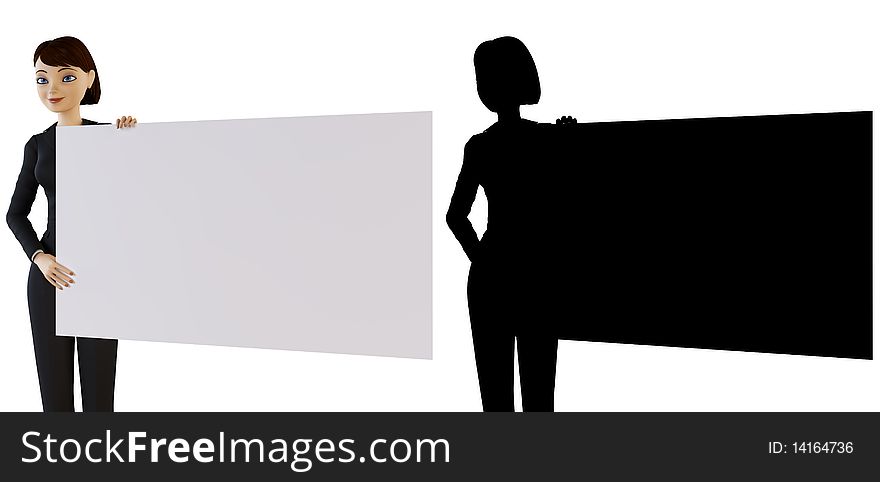 Businesswoman And White Panel