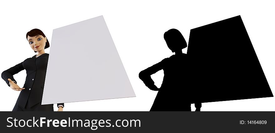 Businesswoman And White Panel